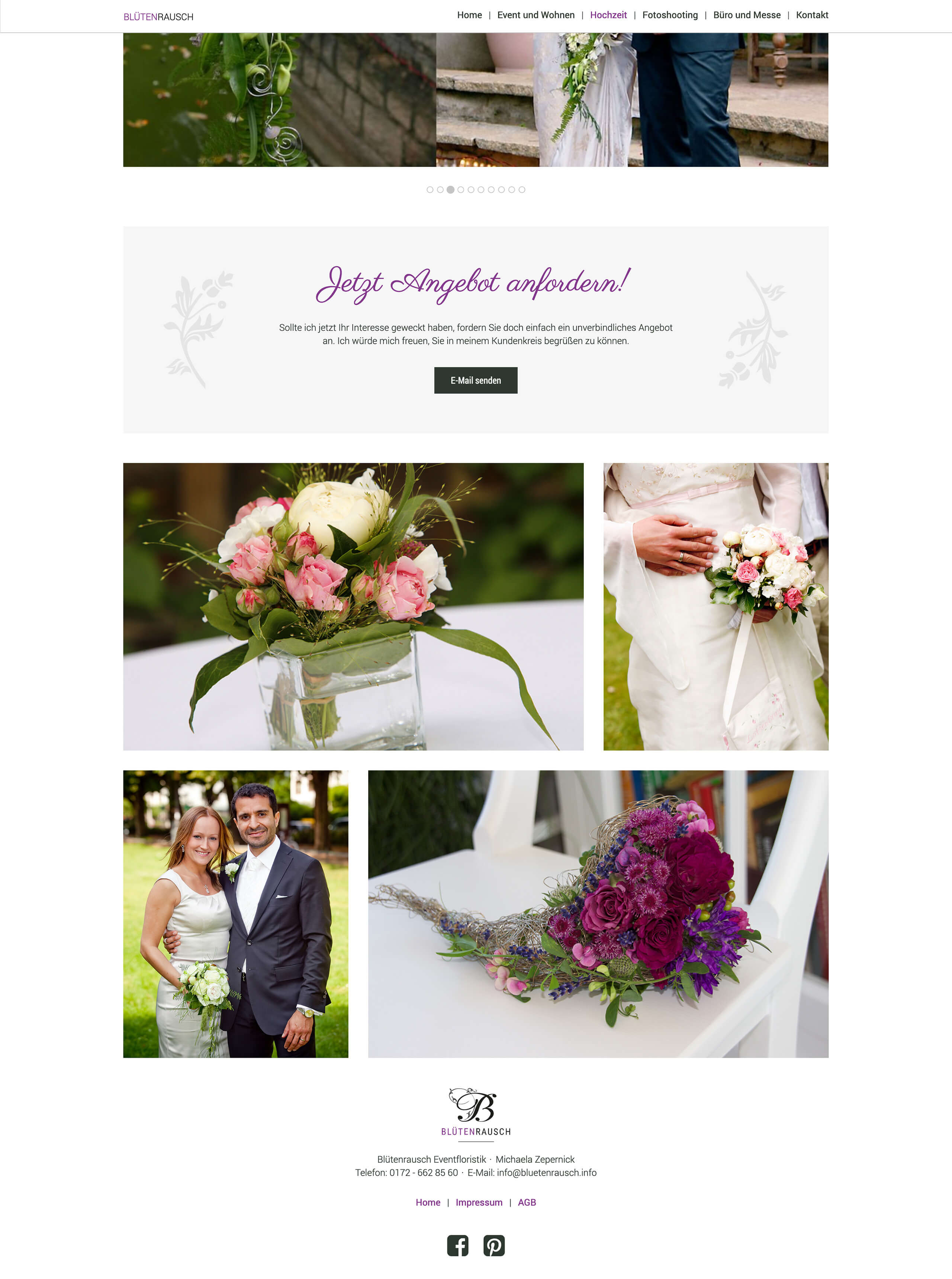 Blütenrausch Website Sticky Nav Desktop