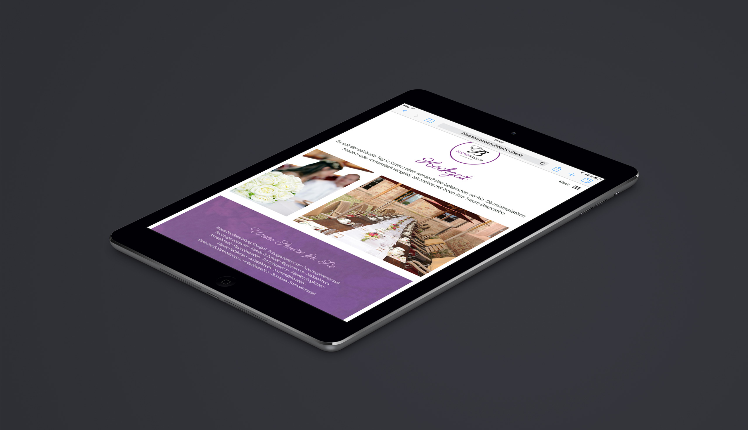 Blütenrausch Website Tablet