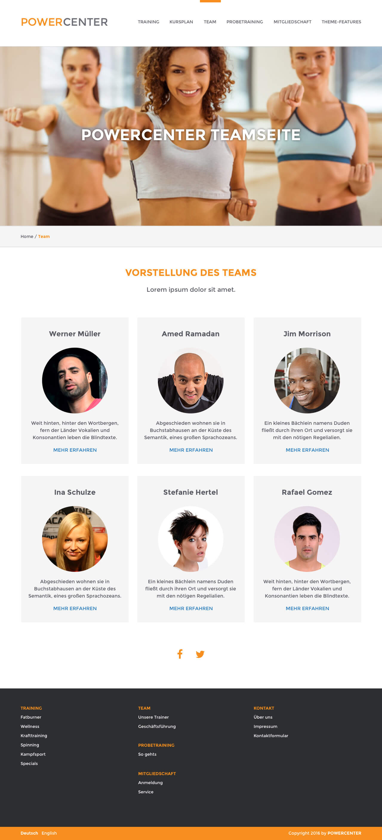 Mindbody Light Theme Teamseite Desktop