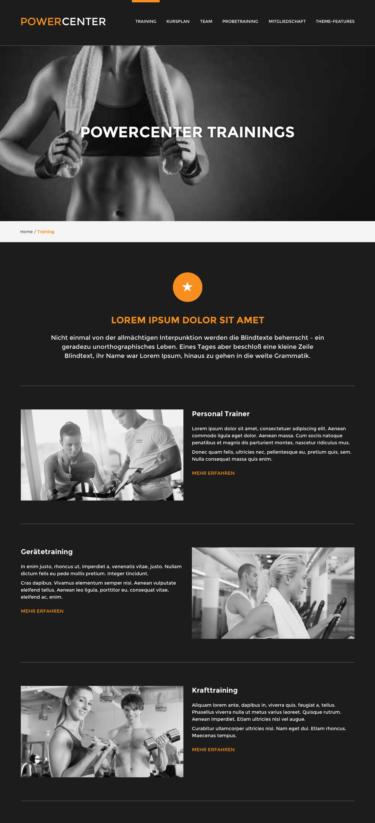 Mindbody TYPO3 Dark Theme Trainings Desktop