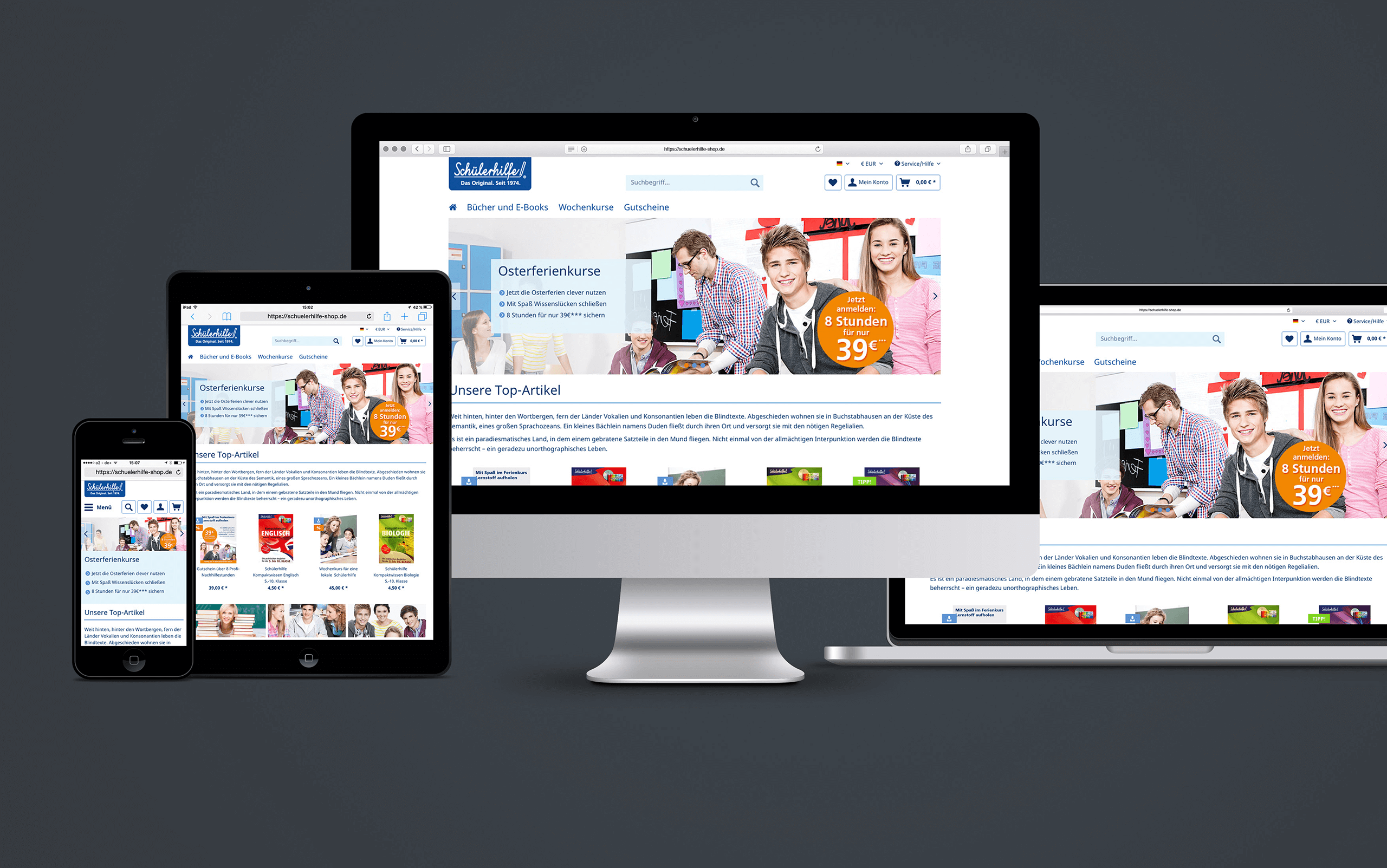 Schülerhilfe Übersicht Responsive Shopware Shop