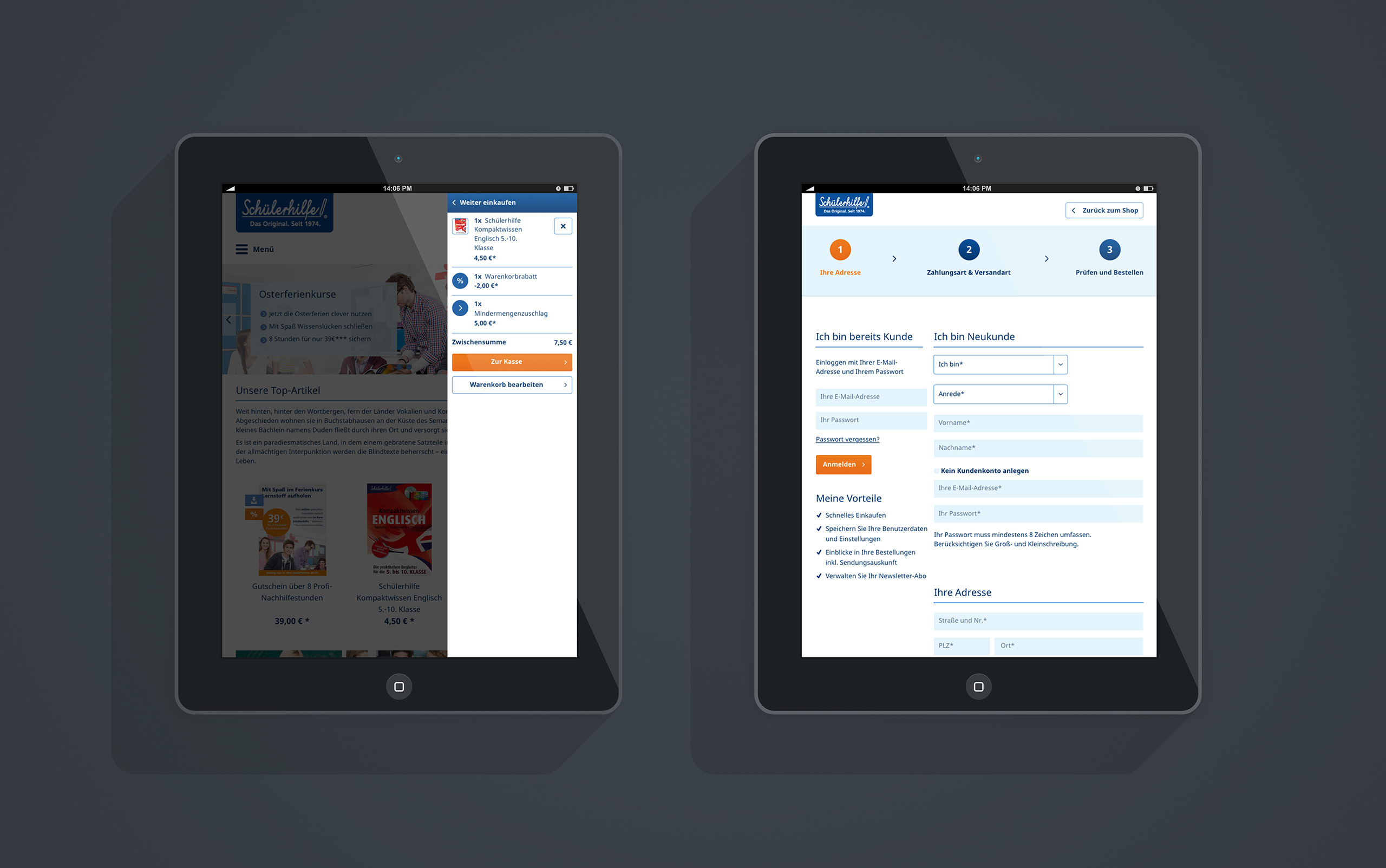 Schülerhilfe Shopware Shop Tablet