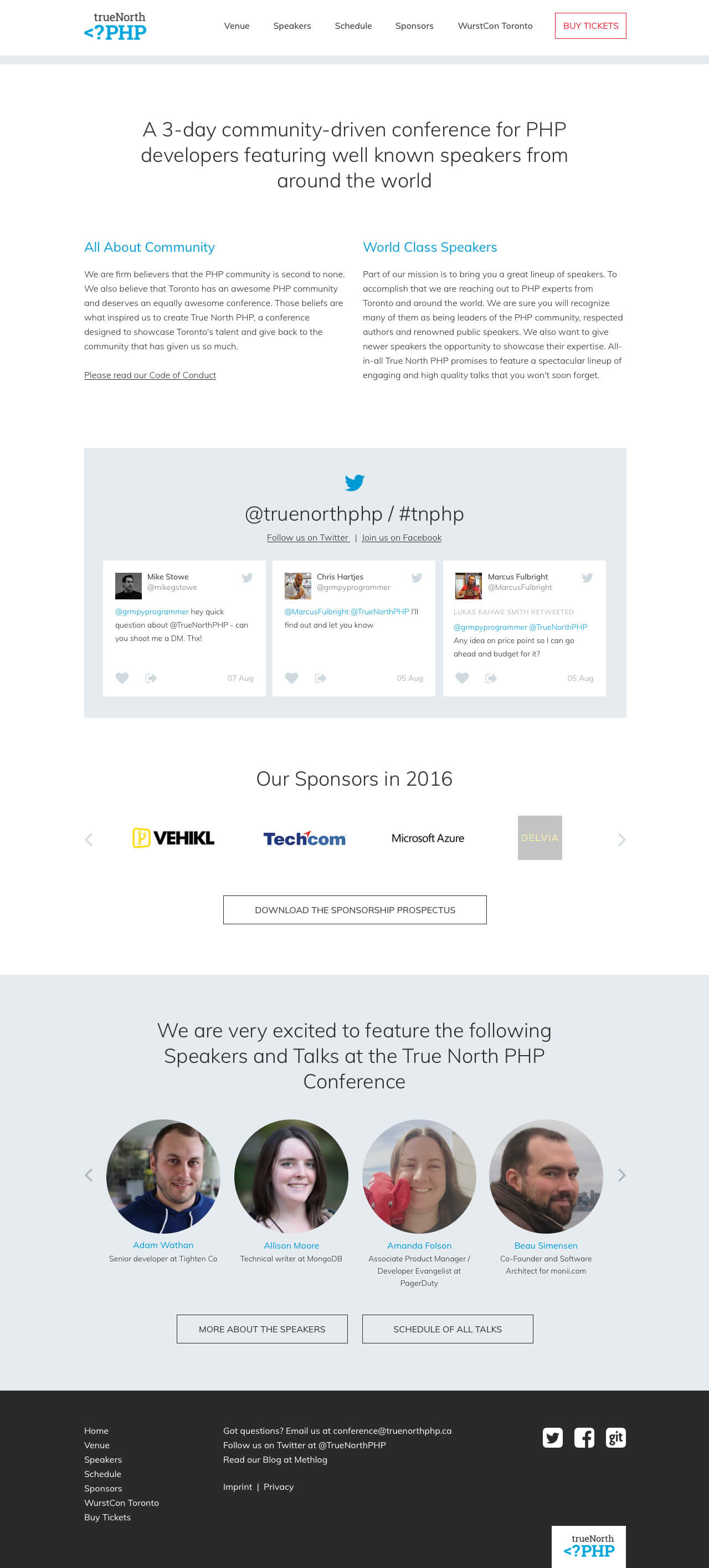 TrueNorth PHP Website-Relaunch Startseite Desktop