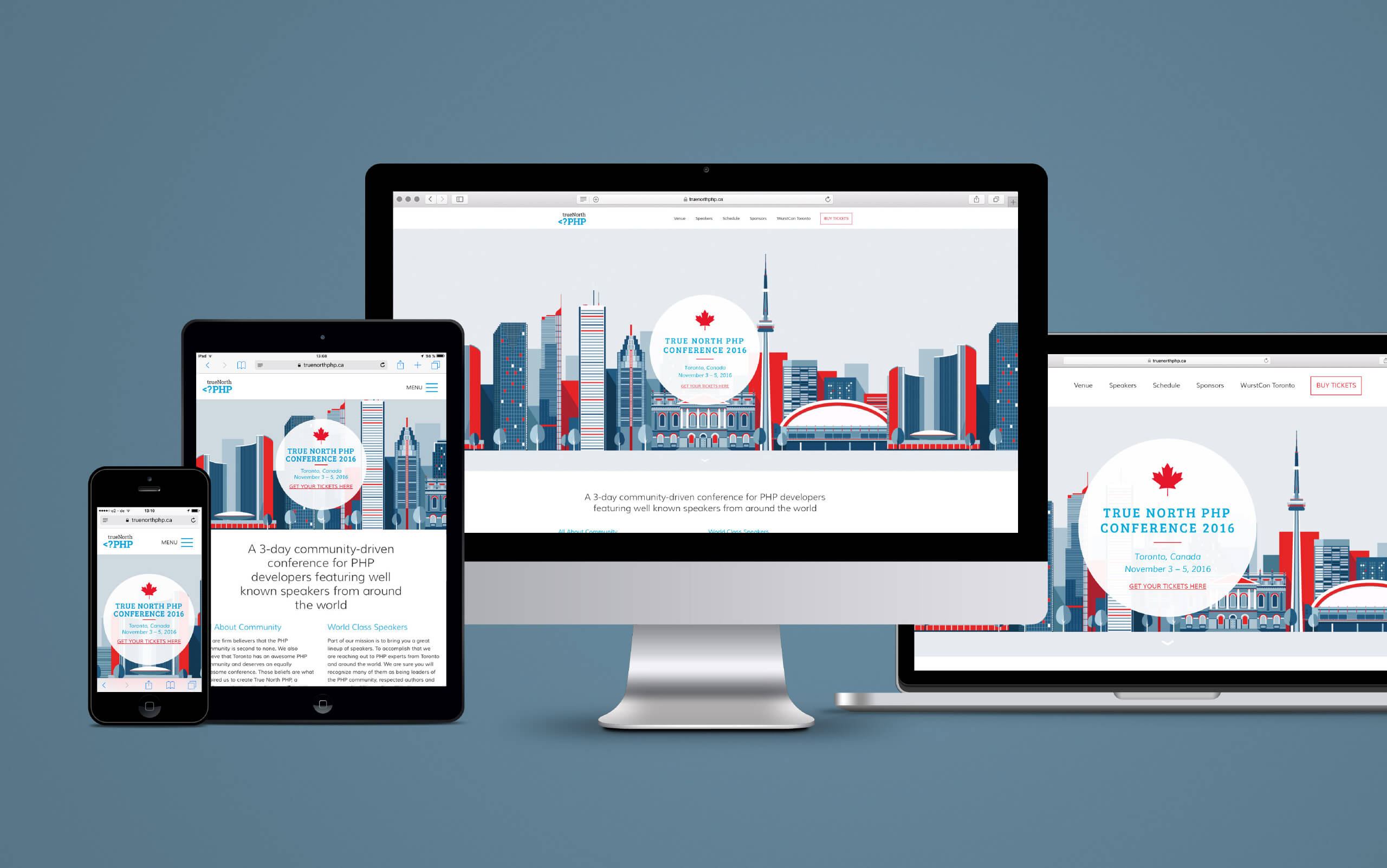 TrueNorthPHP Übersicht Responsive Website