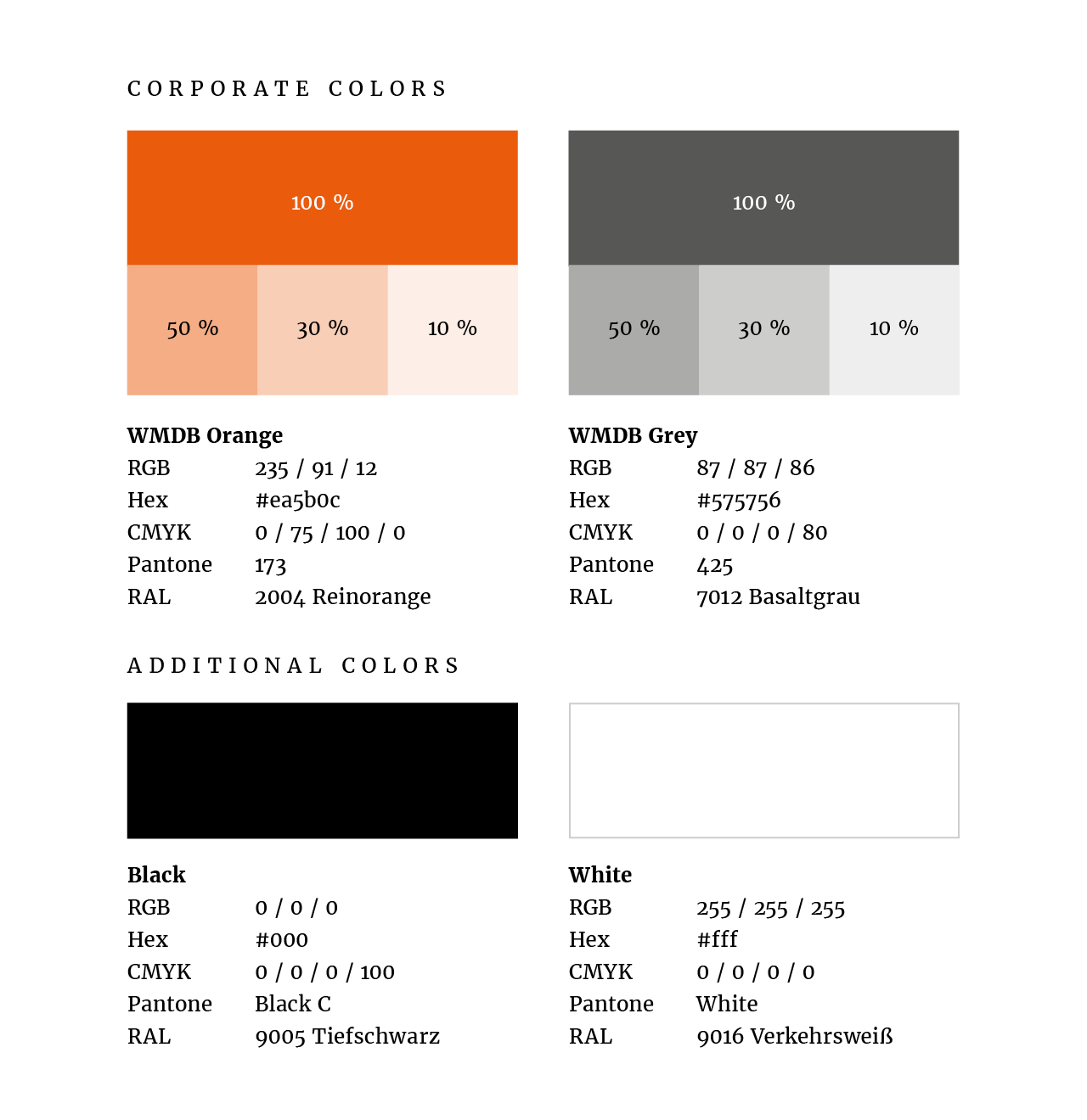 WMDB Systems Corporate Design Übersicht 2/2