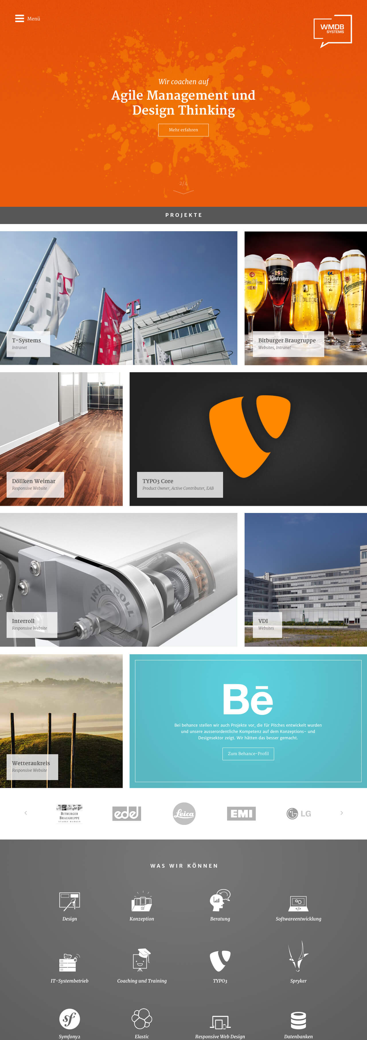 WMDB Systems Website Startseite Desktop